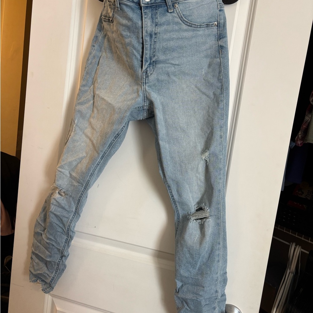 Light Blue Distressed Women Jeans